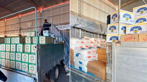 Tarija: Aduana incauta dos camiones con 14 toneladas de mercancía sin documentación