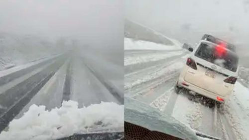 Intensa nevada en La Cumbre bloquea la carretera hacia los Yungas