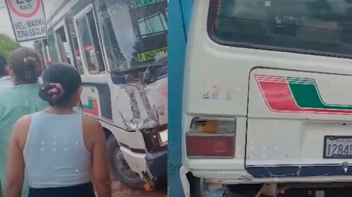 Micro de transporte público se estrella contra una tienda en Los Chacos