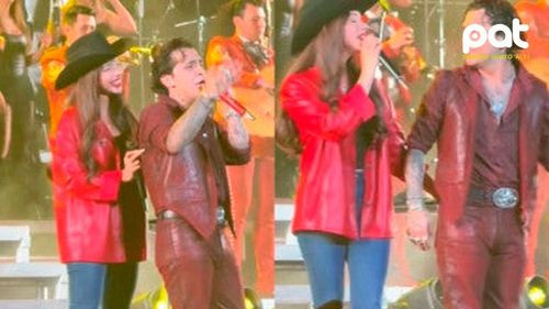 Se viraliza video donde Ángela Aguilar supuestamente pellizca a Nodal en pleno concierto