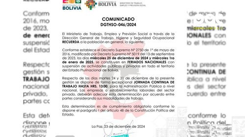 ¡Atención! Así se trabajará el 24 y 31 de diciembre