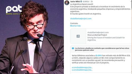 Milei crea unidad de investigación tras controversia por criptomoneda $LIBRA
