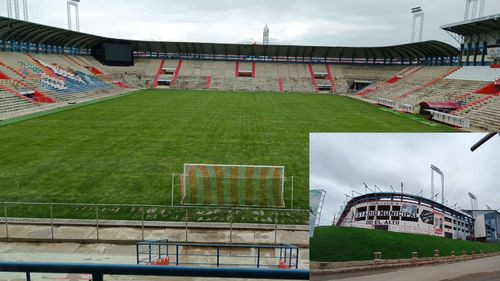 El estadio municipal de el Alto se prepara para su histórico encuentro en la Copa Libertadores