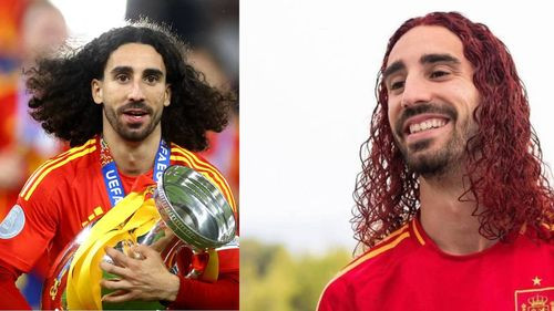 Marc Cucurella cumple su promesa y se tiñe el pelo de rojo tras ganar la Eurocopa