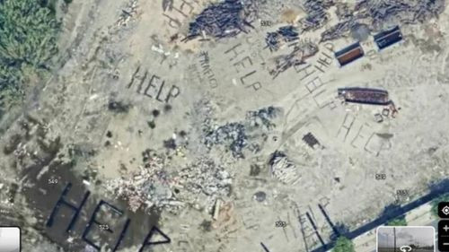Imagen satelital de Google Maps capta petición de &quot;AYUDA&quot; en terreno de California; las imágenes son de 2025