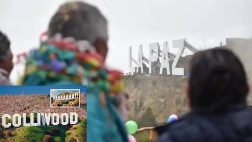 Hay polémica en La Paz por un millonario letrero de estilo Hollywood