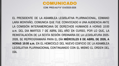 Reprograman sesión de la Asamblea Legislativa por audiencia ante la CIDH
