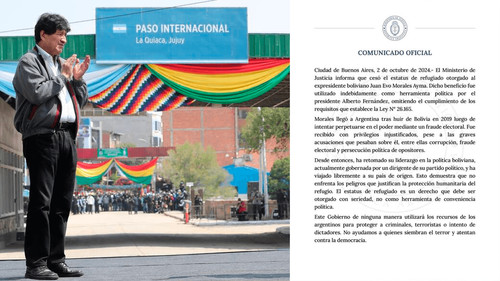 Argentina retira asilo político a Evo Morales