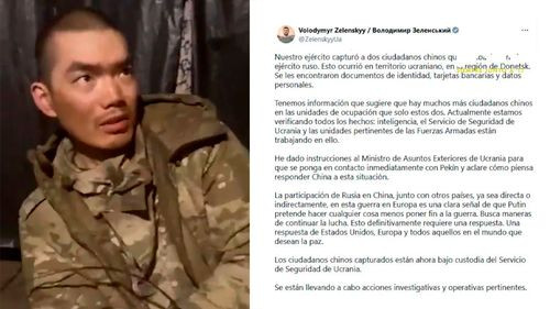 Zelensky acusa a Rusia de arrastrar a China a la guerra y revela presencia de ciudadanos chinos en el frente