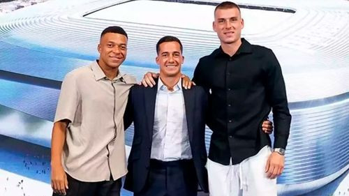 Mbappé y Lunin interrumpen sus vacaciones para acompañar a Lucas Vázquez en su despedida