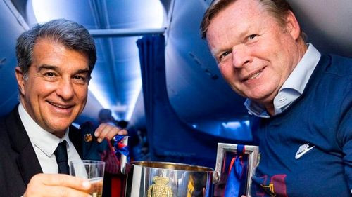 El “carajillo” que selló la paz entre Laporta y Koeman en la Koeman Cup