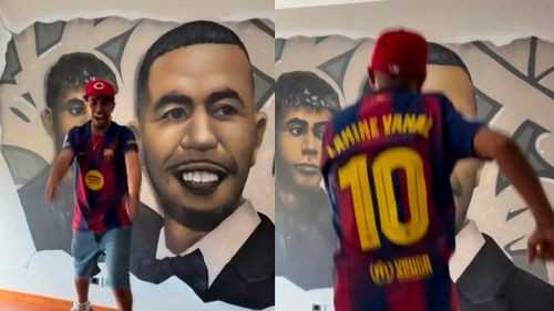 El padre de Lamine Yamal celebra con  emoción el dorsal 10 que ahora  llevará su hijo en el Barça