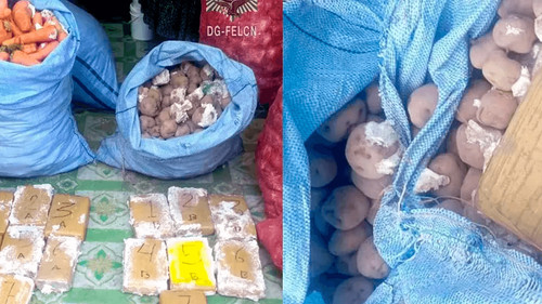 Incautan marihuana camuflada entre papas y zanahorias en El Alto