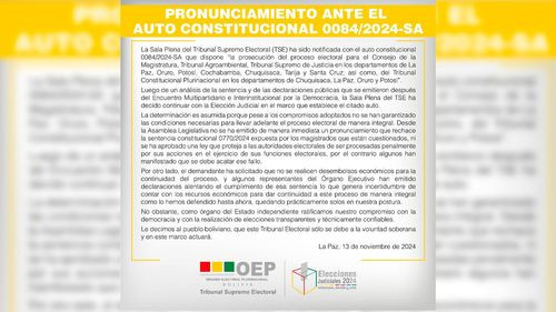 TSE decide seguir con las elecciones judiciales parciales, tras fallo del TCP