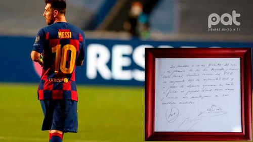 Histórica servilleta con la promesa del FC Barcelona de contratar a Messi saldrá a subasta