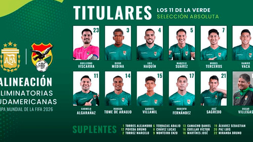 ¡Confirmado el once de la Verde para enfrentar a Argentina!