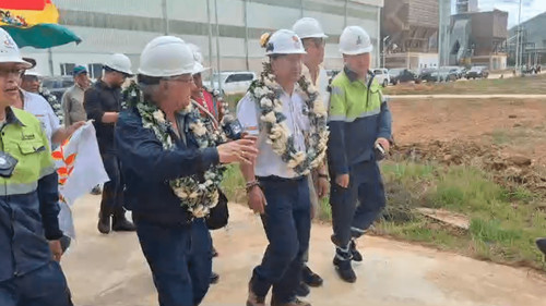Presidente Luis Arce inaugura la Empresa Siderúrgica del Mutún