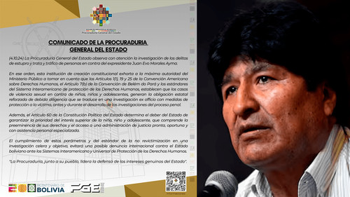 Procuraduría General observa la investigación a Evo Morales