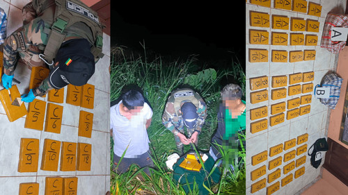 Caen cuatro personas con más de 49 kilos de marihuana en Riberalta